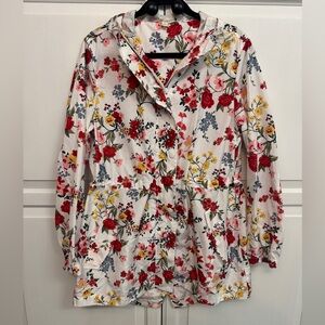 Floral Zippered Women's Jacket. Cottagecore floral. Pockets. Size L